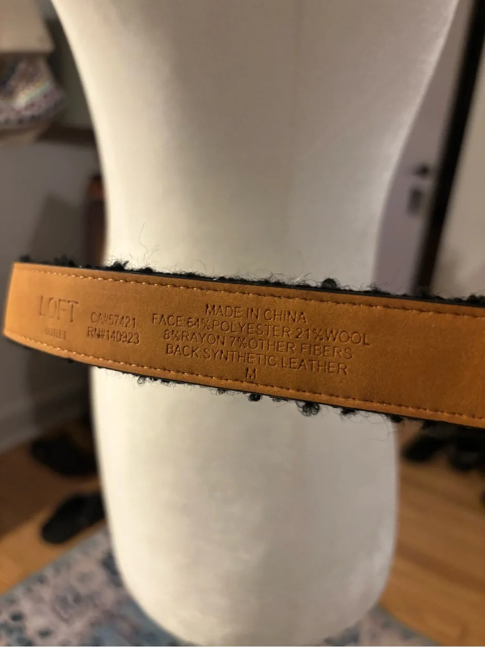 The Loft outlet Black Tweed Women's Belt with Silver Buckle M